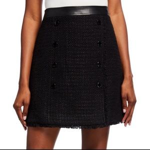 Karl Lagerfeld Tweed Faux Leather Skirt Size 8